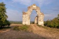 Fragments and remains of the walls of an ancient building subject to destruction under the influence of natural and other factors