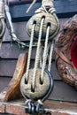 Fragments of rigging sailing ship Royalty Free Stock Photo