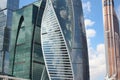 Fragments of the towers, Business center Moscow-City Royalty Free Stock Photo