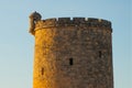 Fragmet tower of the fortress in the evening. Varadero, Cuba