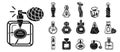 Fragrance bottles icons set, simple style