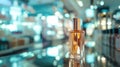 Fragrance displayed in perfumery, window shopping allure