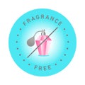 Fragrance free round badge vector design, perfume bottle