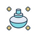 Color illustration icon for Fragrance, perfume and smell