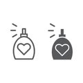 Fragrance line and glyph icon, aroma and love, perfume sign, vector graphics, a linear pattern on a white background. Royalty Free Stock Photo