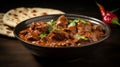 Fragrant bowl of spicy rogan josh and naan