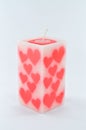Fragrant candle for valentine Royalty Free Stock Photo