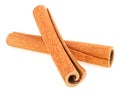 Fragrant cinnamon sticks isolated on white background. Aromatic dry cinnamon sticks Royalty Free Stock Photo