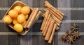 Fragrant cinnamon sticks and sweet kumquat