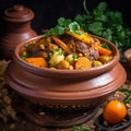 Fragrant Close-up Shot of Moroccan Tagine