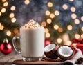 winter, hot cocoa cup, glass cup, snow, atmosphere, christmas eve, marshmallows