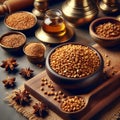 A fragrant fenugreek seeds, Ai generated image Royalty Free Stock Photo