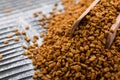 Fragrant grains of fenugreek on a rustic background