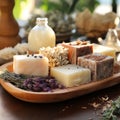 Fragrant handmade soap made from natural herbal ingredients. Organic soap in a beautiful color.