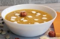 Fragrant homemade pumpkin soup with cream, tasty