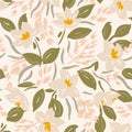 Fragrant Jasmines âSerene Meadow seamless vector pattern