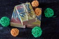 Fragrant multicolored organic handmade soap and bright decor