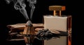 Fragrant Perfume Bottle with Incense and Aromatic Elements Royalty Free Stock Photo
