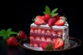 Fragrant Soft cake decorated with strawberries. Generate ai