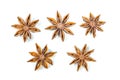 Fragrant spice star anise isolated on white background Royalty Free Stock Photo