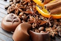 Fragrant spices, coffee and chocolate sweets