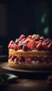 Fraisier fruit cake. Generative AI