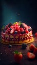 Fraisier fruit cake. Generative AI