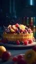 Fraisier fruit cake. Generative AI