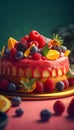 Fraisier fruit cake. Generative AI