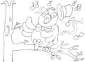 Frak bird singing loudly chine coloring humorous children