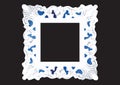 vintage old frame in shabby chic style, vector isolates on black Royalty Free Stock Photo