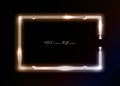 Neon frame background, gold luxury color. Colorful neon shiny glowing vintage frame isolated or black background. Golden fashion Royalty Free Stock Photo