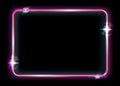 Neon frame background. Colorful neon shiny glowing vintage frame isolated or black background. Royalty Free Stock Photo