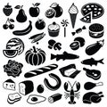 Food collection - vector silhouette illustration Royalty Free Stock Photo