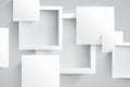White empty squares and frames, abstract composition. Vector design background Royalty Free Stock Photo