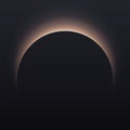Black geometric abstraction. Dark background. Solar eclipse. Vector design