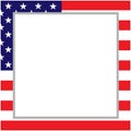 American flag symbols decorative patriotic frame border. Royalty Free Stock Photo