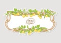 Frame in art nouveau style with lemon