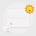 Frame baby shower Royalty Free Stock Photo