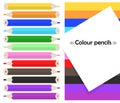 Frame on background with colored pencils Colour pencils. Vector Royalty Free Stock Photo