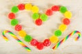 Frame a background colorful sweets of sugar candies