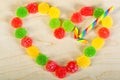 Frame a background colorful sweets of sugar candies Royalty Free Stock Photo