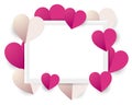 Frame background of heart ornaments