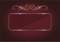 Vintage gold frame. Luxury Background with royal golden Borders and Ribbon. Dark red  background. ÃÂbstract vector background Royalty Free Stock Photo