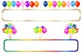Frame With Balloons Bunches. Vector