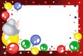 Frame with balloons and hedgehog,