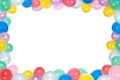 Frame from balloons isolated on white background Royalty Free Stock Photo