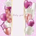 Frame with balloons in pastel colors Royalty Free Stock Photo