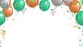 Frame banner with balloons and confetti colors Irish style elements vector illustration