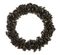 Frame Of Black Sunflower Seeds Isolated Royalty Free Stock Photo